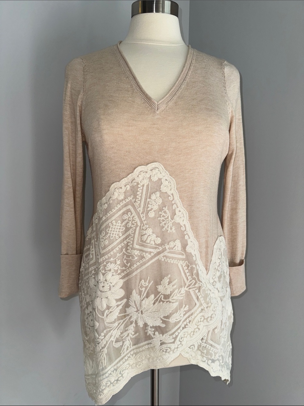 Angel of the North by Anthropologie Alpinum Sweater - Cream/Beige, Size L